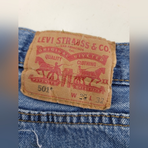 Bohemian Hippie Vibe Levi's 501 Jean Skirt Upcycled - Picture 13 of 15
